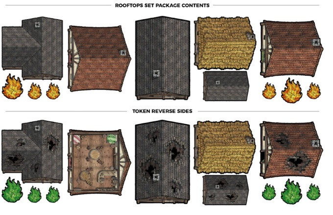 GTG Minis : Tabletop Tokens - Rooftops Set
